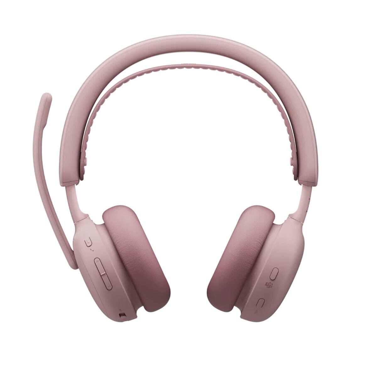 Alt View 2. Logitech - Logitech Zone Wireless 2 ES Active Noise Cancelling Closed-Back On-Ear Stereo Headset with USB-C Receiver for Business, - Rose.