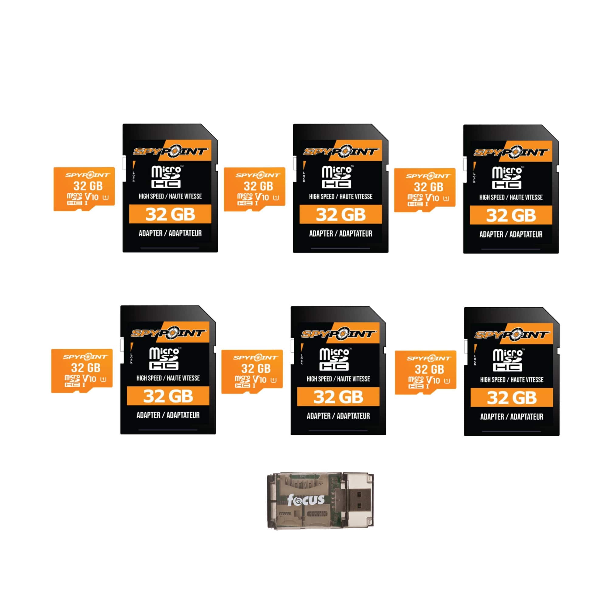 Spypoint - MicroSD-32GB Memory Card (6-Pack) with Reader Bundle