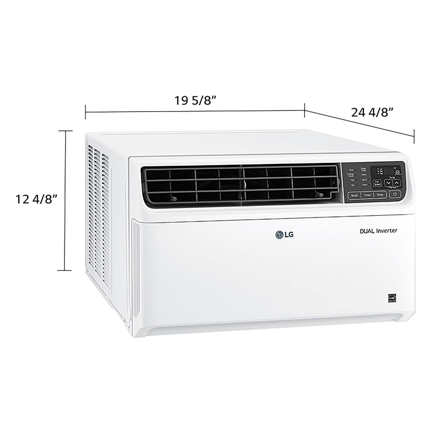Back. LG - 340 Sq. Ft. 8,000 BTU Smart Inverter Window Air Conditioner - White.