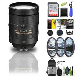 Nikon - AF-S NIKKOR 28-300mm f/3.5-5.6G ED VR Lens (2191) + 64GB Memory Card + Filters - Bundle - Black