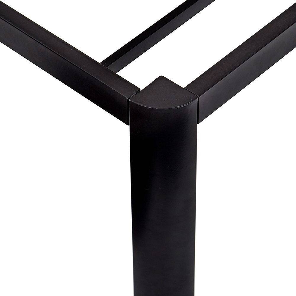 Angle. Hivvago - Twin size Modern Round Edge Black Metal Platform Bed Frame - Black.