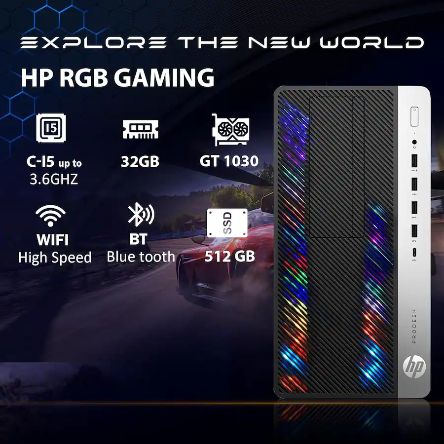 HP Refurbished Excellent RGB Gaming Desktop PC, Intel Core I5 6500 3.2 ...