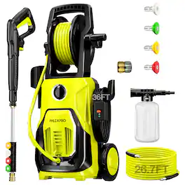 PHLEX PRO - 4000PSI Electric Pressure Washer, 2.8 GPM Power washer with Upgraded 3-in-1 Self-Priming Water Gun and 4 Nozzles - Green