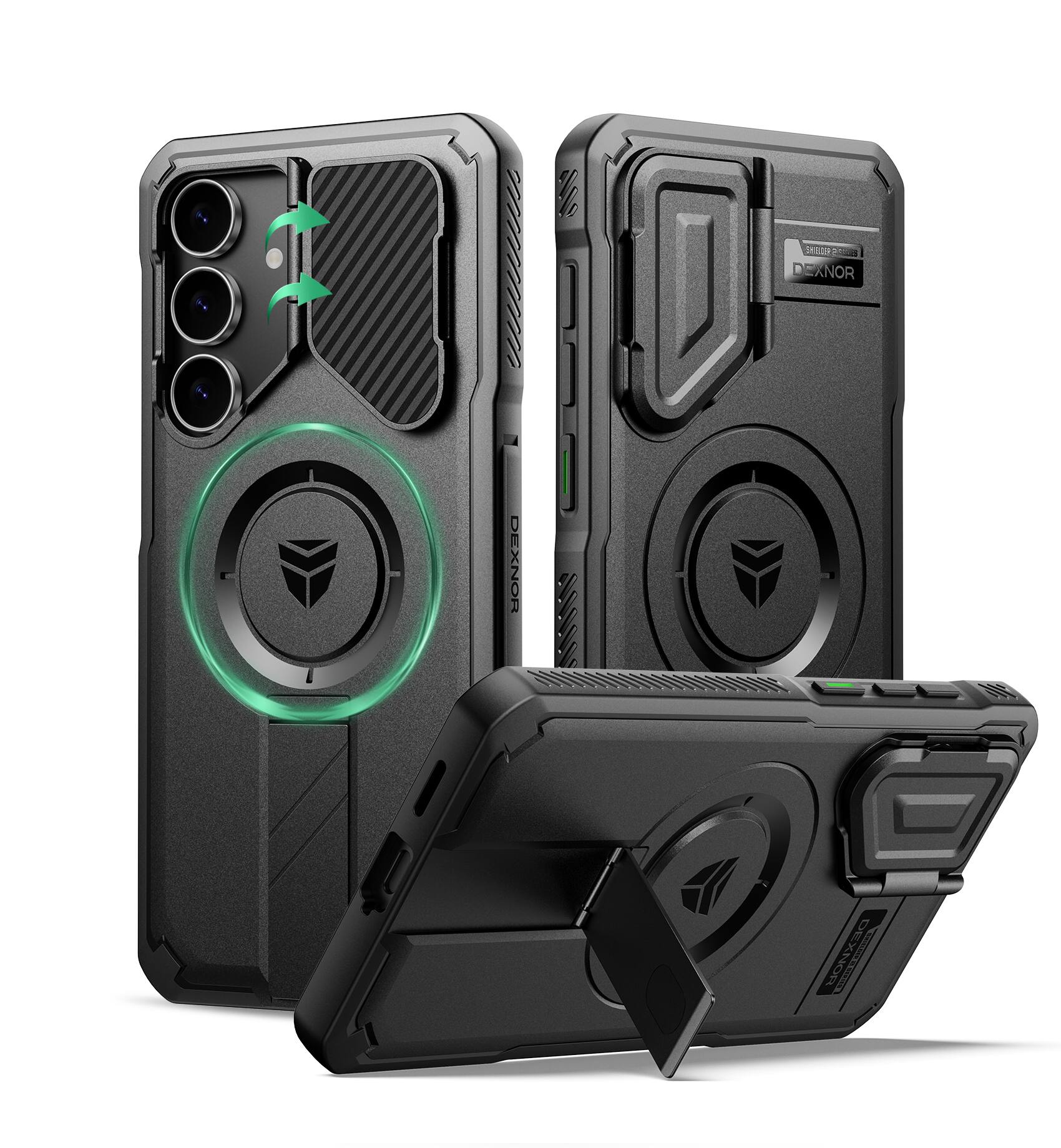 Dexnor Rugged Case for Samsung Galaxy S25 FE with Flip Camera Cover ...