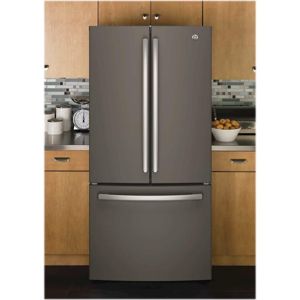 Alt View 4. GE - 18.6 Cu. Ft. French Door Counter-Depth Refrigerator - Slate.