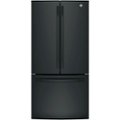 Front Zoom. GE - 18.6 Cu. Ft. French Door Counter-Depth Refrigerator - High gloss black.