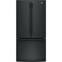 GE - 18.6 Cu. Ft. French Door Counter-Depth Refrigerator - High Gloss Black - Front_Zoom