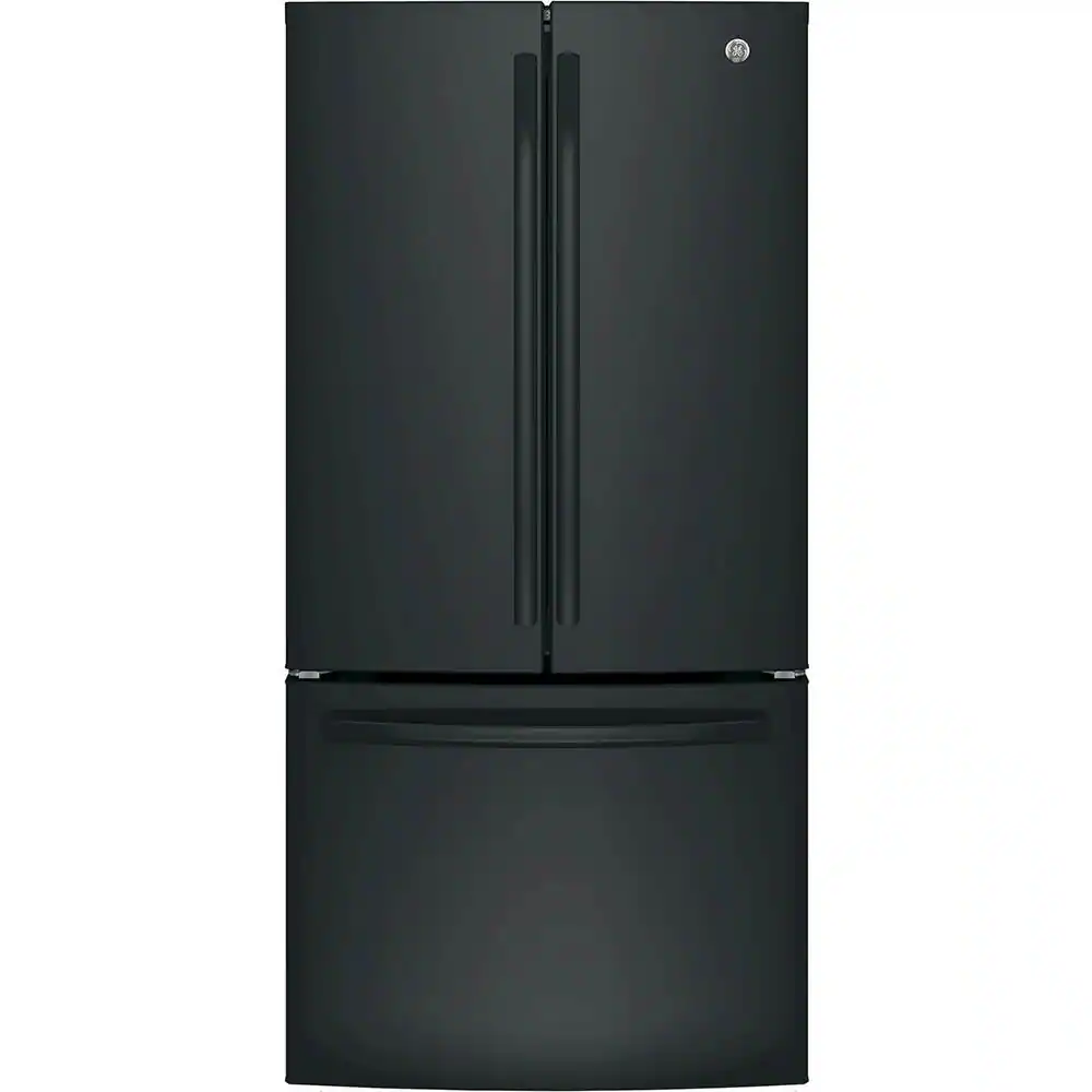 GE - 18.6 Cu. Ft. French Door Counter-Depth Refrigerator with Internal Water Dispenser - High Gloss Black