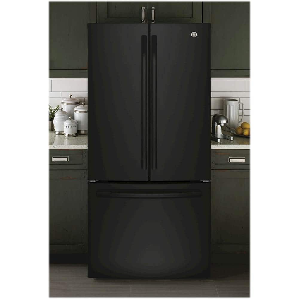 Alt View 13. GE - 18.6 Cu. Ft. French Door Counter-Depth Refrigerator - High Gloss Black.