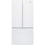GE - 33 in. Wide 18.6 Cu. Ft. French Door Counter-Depth Refrigerator with Internal Water Dispenser - High Gloss White