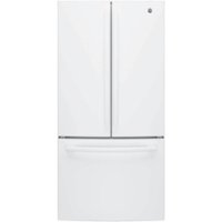 GE - 18.6 Cu. Ft. French Door Counter-Depth Refrigerator - High gloss white - Front_Zoom