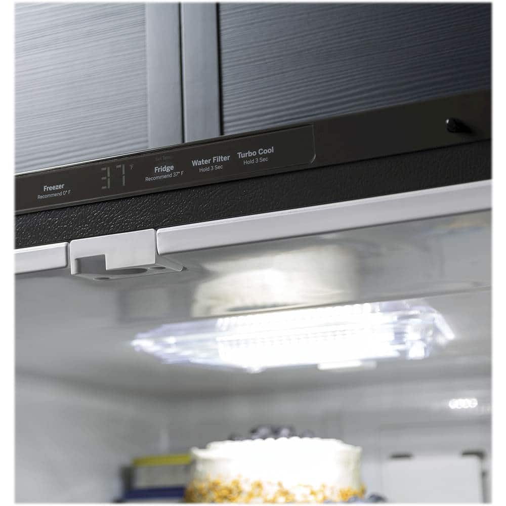 Alt View 17. GE - 18.6 Cu. Ft. French Door Counter-Depth Refrigerator - High Gloss White.