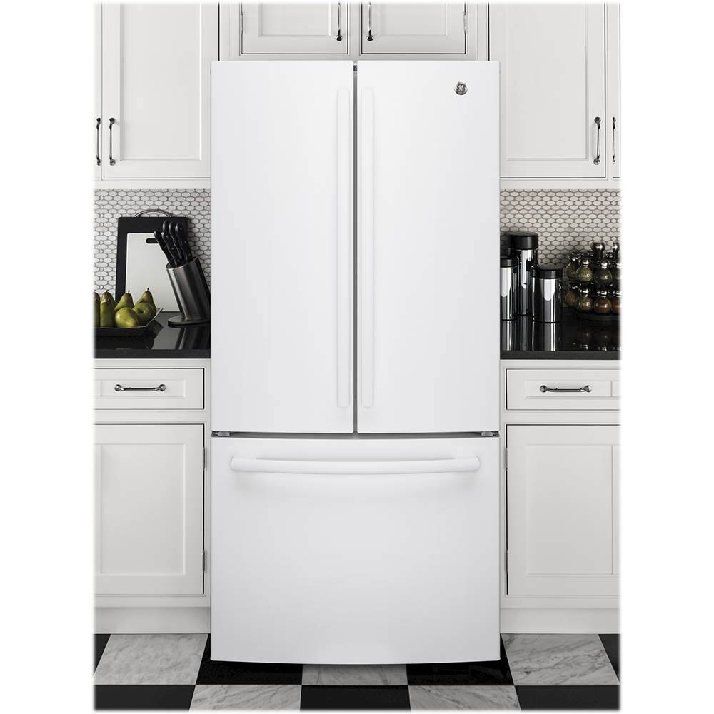 Alt View 20. GE - 18.6 Cu. Ft. French Door Counter-Depth Refrigerator - High Gloss White.