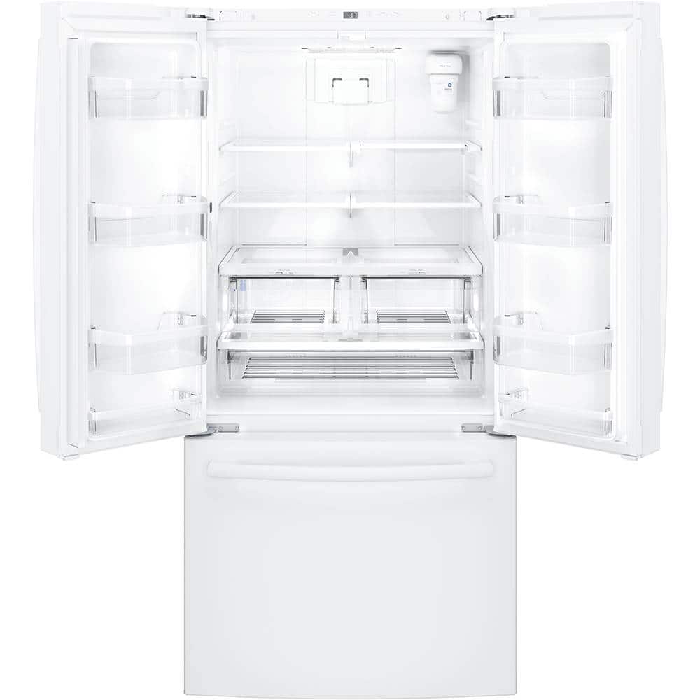 Alt View 2. GE - 18.6 Cu. Ft. French Door Counter-Depth Refrigerator - High Gloss White.