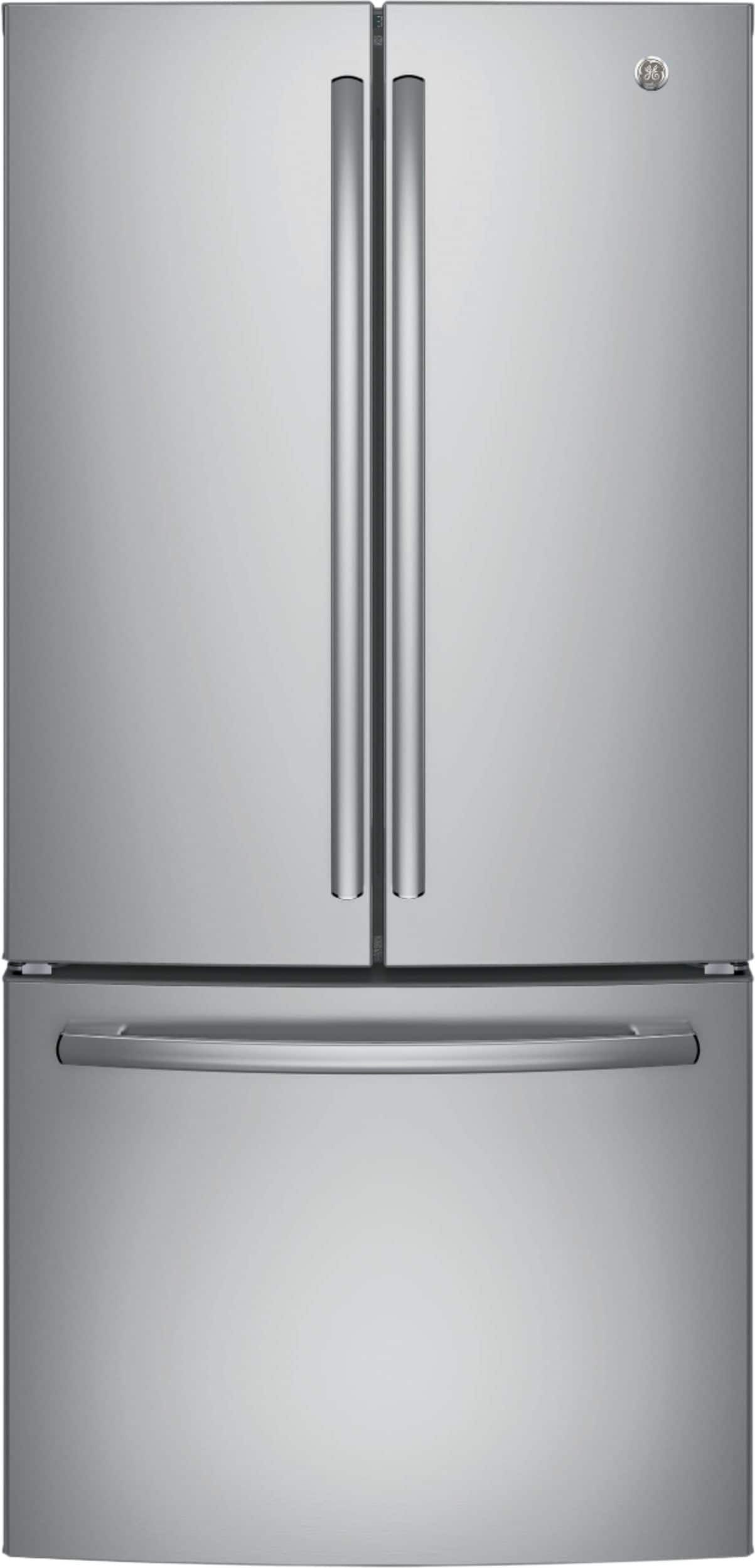 Front. GE - 18.6 Cu. Ft. French Door Counter-Depth Refrigerator.