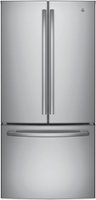 GE - 18.6 Cu. Ft. French Door Counter-Depth Refrigerator - Stainless steel - Front_Zoom