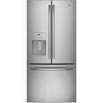 GE - 17.5 Cu. Ft. French Door Counter-Depth Refrigerator - Stainless steel - Front_Standard
