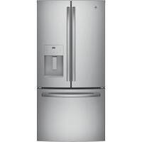 GE - 17.5 Cu. Ft. French Door Counter-Depth Refrigerator - Stainless steel - Front_Zoom