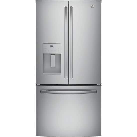 Ge 17 5 Cu Ft French Door Counter Depth Refrigerator Stainless Steel Gye18jslss Best Buy