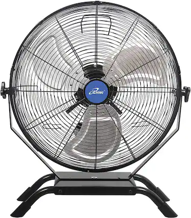 Front. iLIVING - 20" Wall/Floor Mount Fan, Variable Speed, 4650 CFM Indoor/Outdoor Weatherproof, for Patio, Garage, Workshop - Black.