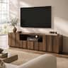 ModernMate - 78.7 In Fluted Mid-Century Modern TV Stand with Drawer and Cabinets TV Console for Living Room - Walnut