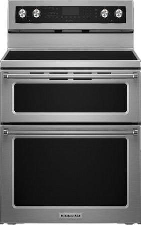 KitchenAid - 6.7 Cu. Ft. Self-Cleaning Freestanding Double Oven Electric Convection Range - Stainless Steel