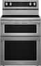 KitchenAid - 30 in. Wide 5 elements 6.7 cu. ft. Self-Cleaning Freestanding Double Oven Electric Convection Range - Stainless Steel