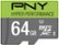 Front Zoom. PNY - 64GB microSDHC Class 10 UHS-I/U3 Memory Card.