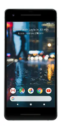 Front. Google - Refurbished Pixel 2 4G LTE with 64GB Memory Cell Phone - Clearly White.