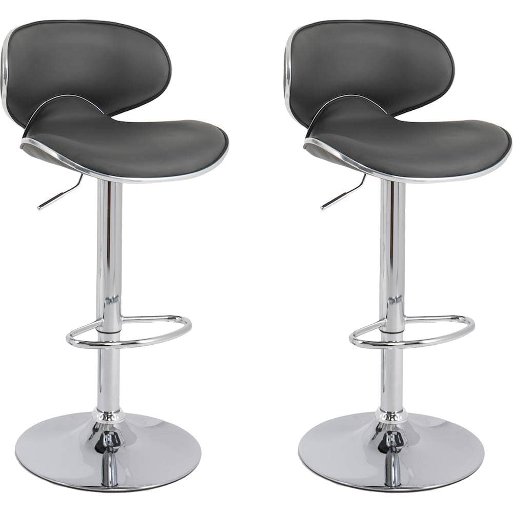 Best Buy: CorLiving Curved Trumpet Bonded Leather Barstools (Set Of 2 ...