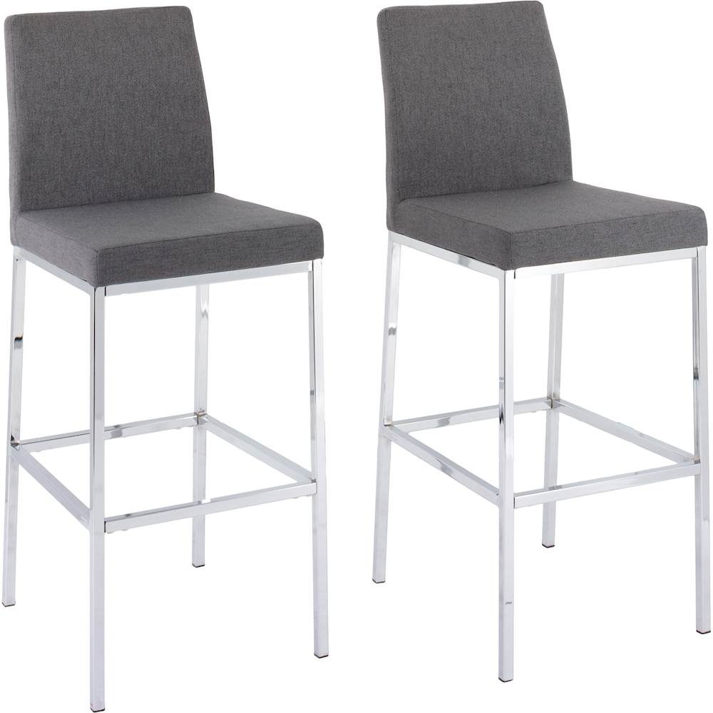 Best Buy CorLiving Huntington 4 Leg Chrome and Woven Fabric