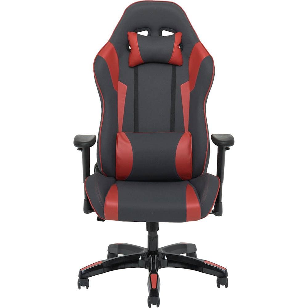 Front. CorLiving - High Back Ergonomic Gaming Chair - Gray and Red.