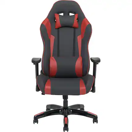 Front. CorLiving - High Back Ergonomic Gaming Chair - Gray and Red.