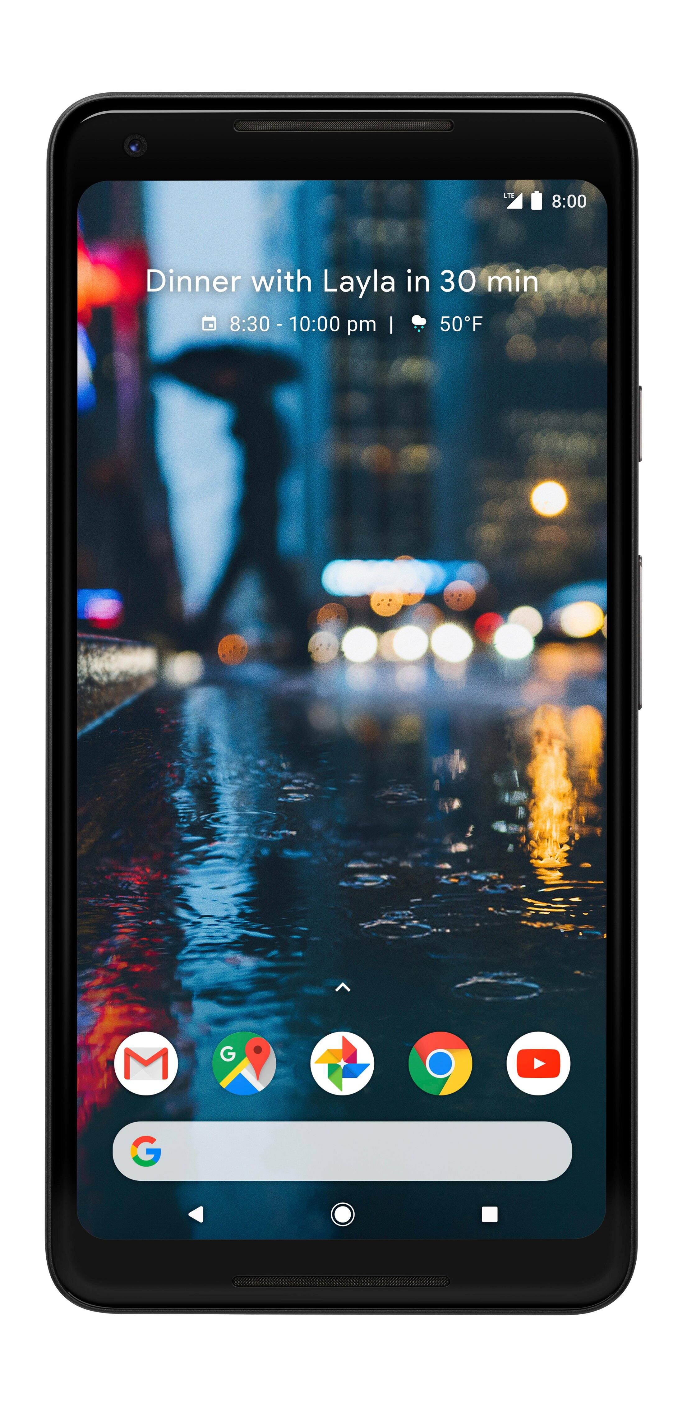 Front. Google - Refurbished Pixel 2 XL 4G LTE with 128GB Memory Cell Phone - Just Black.