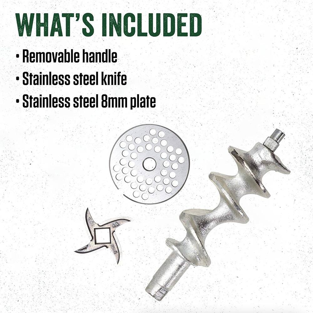 WHAT'S INCLUDED

- Removable handle
- Stainless steel knife
- Stainless steel 8mm plate