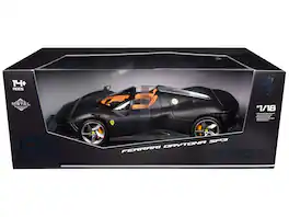 Ferrari Daytona SP3 Carbon Fiber "Carbon Series - Bburago 50th Anniversary" 1/18 Diecast Model Car by Bburago - Black