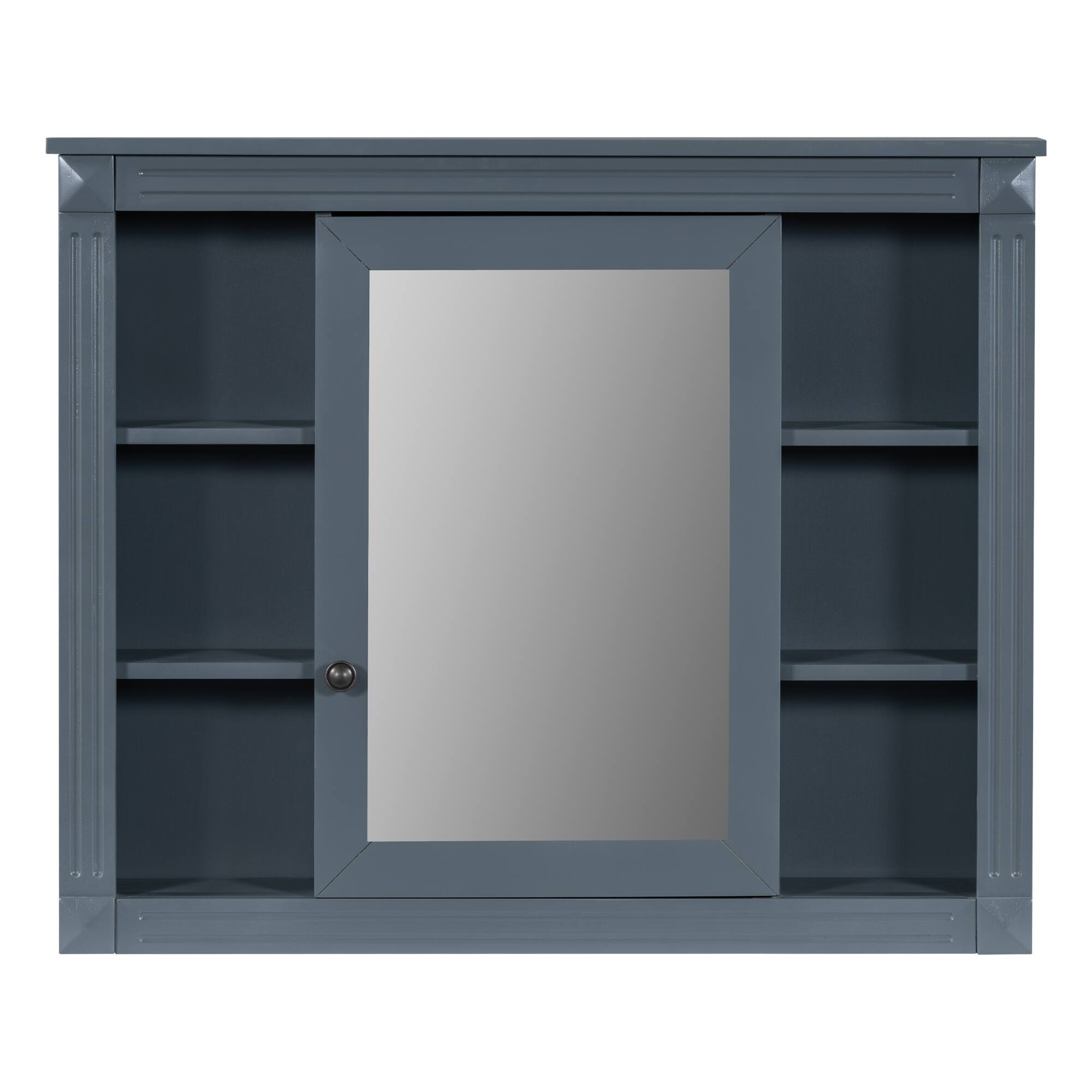 Alt View 6. TinyHomie - 36 inch Bathroom Vanity with Top Sink Royal Blue Mirror Cabinet Modern Bathroom Storage Cabinet - White.