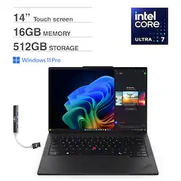 Lenovo - ThinkPad T14 Laptop 14.0 WUXGA Display (Ultra 7-255U, 16GB, 512GB SSD, Win 11 Pro) w/USB Hub - Black