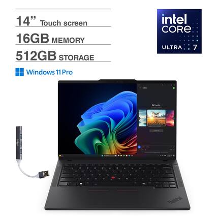14" Touch screen
16GB MEMORY
512GB STORAGE
intel CORE ULTRA 7
Windows 11 Pro
ThinkPad
