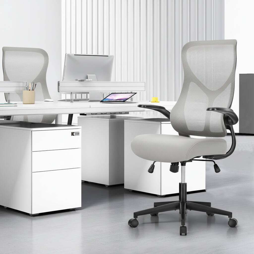 Alt View 5. AOITUN - Ergonomic office desk chair with adjustable arms and lumbar support for home or office - Gray.