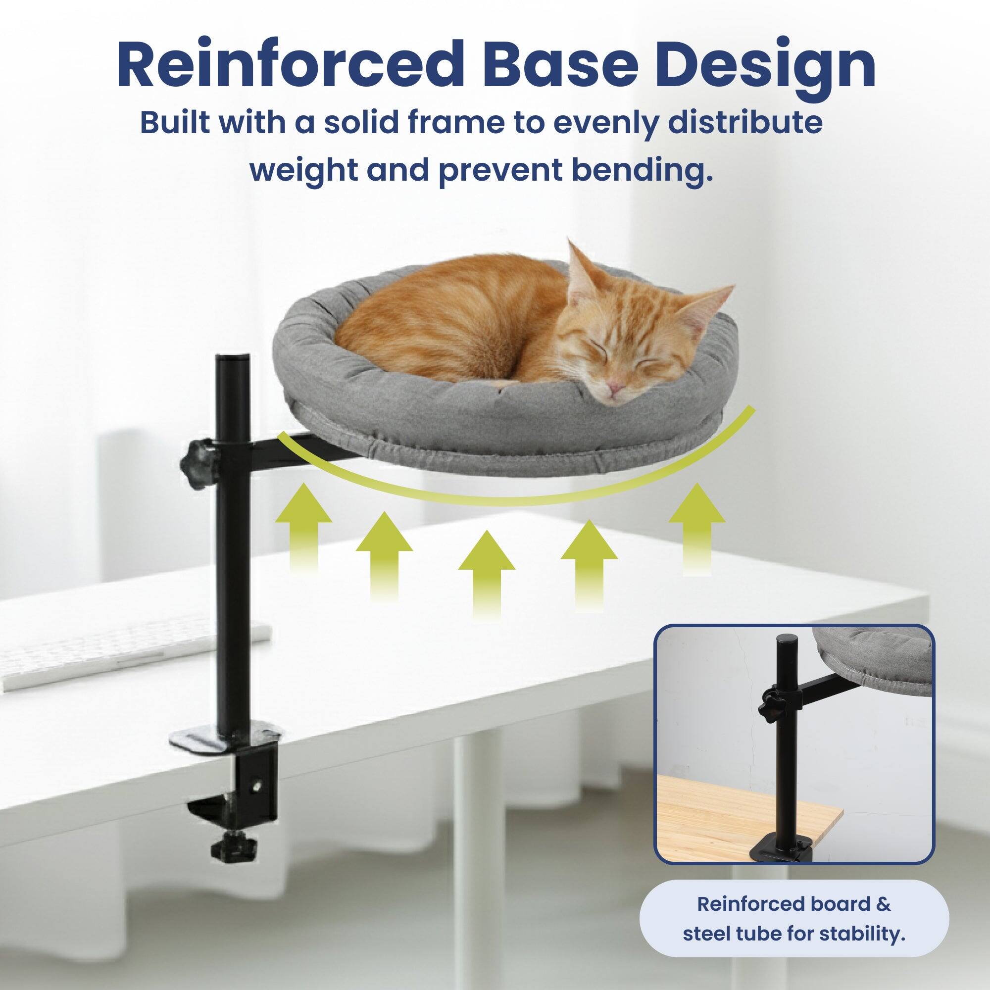 Reinforced Base Design  
Built with a solid frame to evenly distribute weight and prevent bending.  
Reinforced board & steel tube for stability.