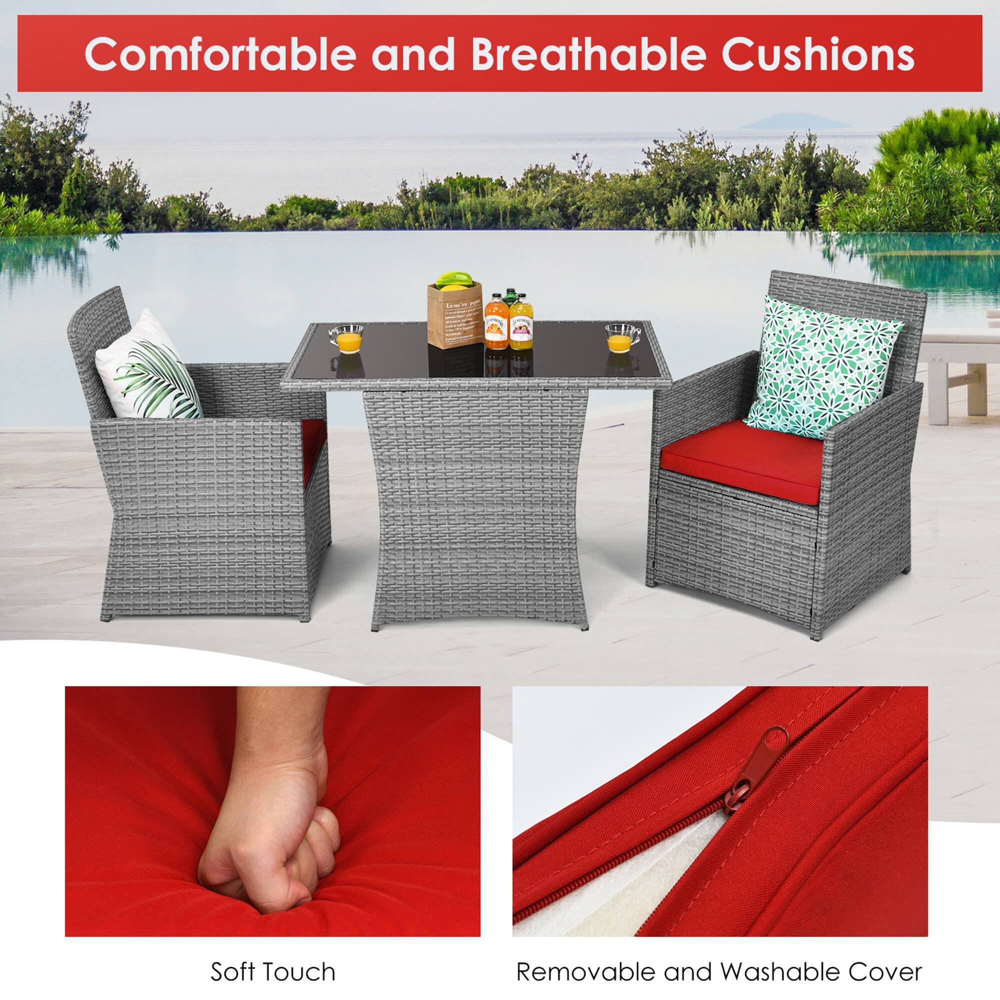 Comfortable and Breathable Cushions

Soft Touch

Removable and Washable Cover
