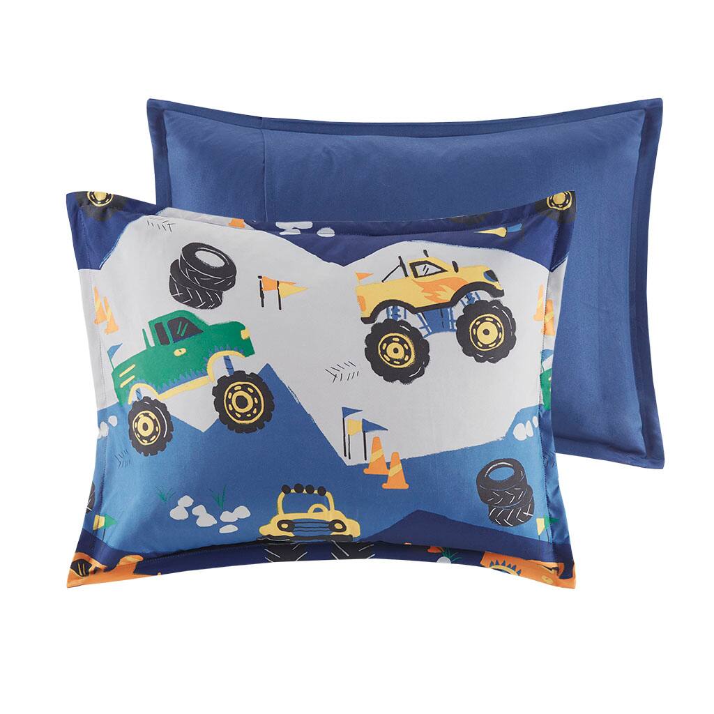 Alt View 4. Gracie Mills - Gracie Mills Cynara Monster Truck Printed Comforter Set - Blue.