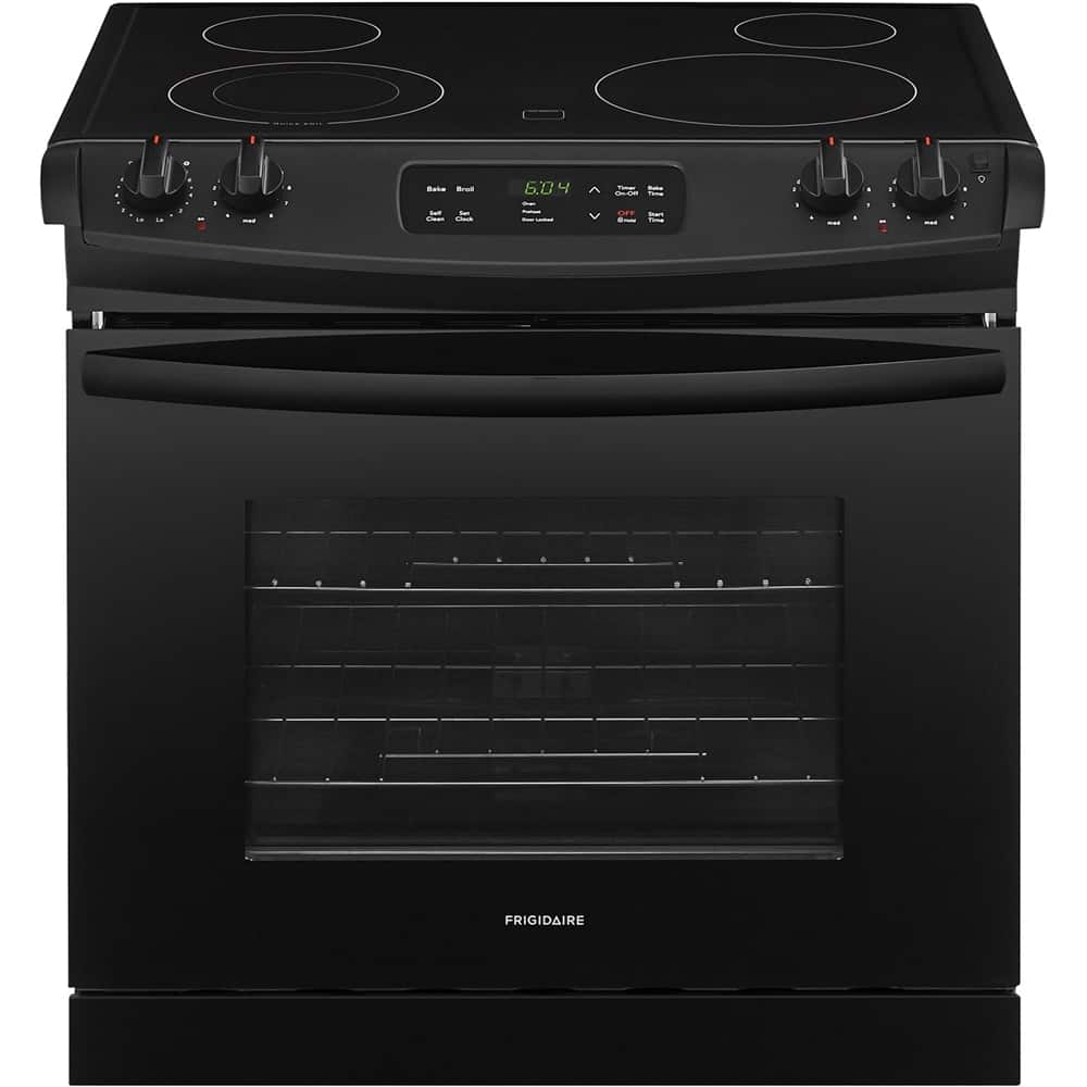 Front. Frigidaire - 4.6 Cu. Ft. Self-Cleaning Drop-In Electric Range - Black.