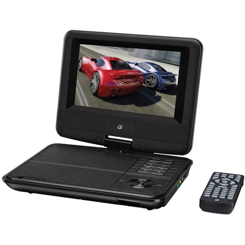 GPX - 7" Widescreen Portable DVD Player with Swivel Screen - Black