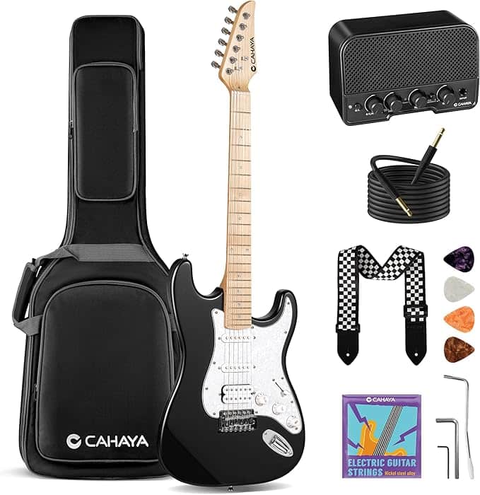 CAHAYA - Electric Guitar Set Beginner - 39in Starter Guitar Kit with HSS Pickup Okoume Body Adults CY0016-2 price history on PriceWatchPro