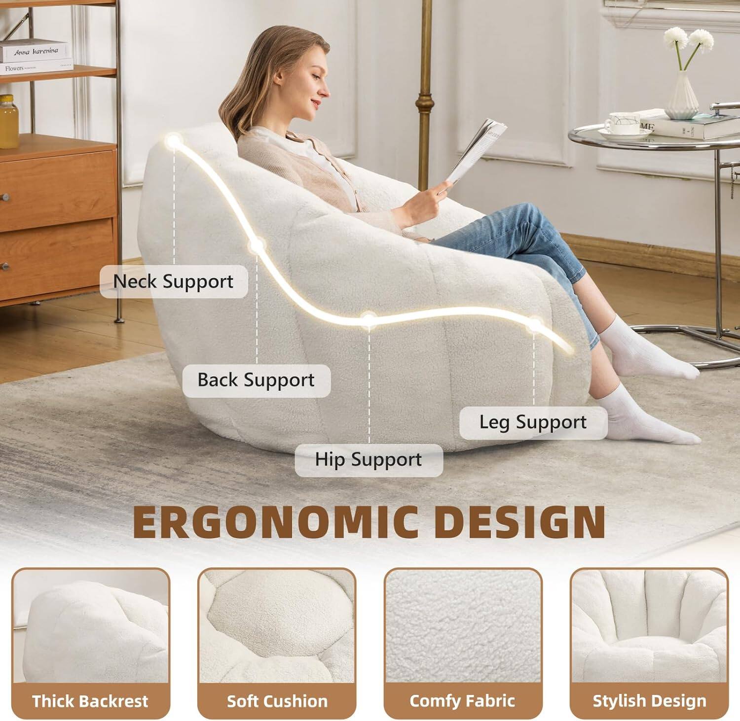 Ana Kanmine Hove ME Neck Support Back Support Hip Support Leg Support ERGONOMIC DESIGN Thick Backrest Soft Cushion Comfy Fabric Stylish Design