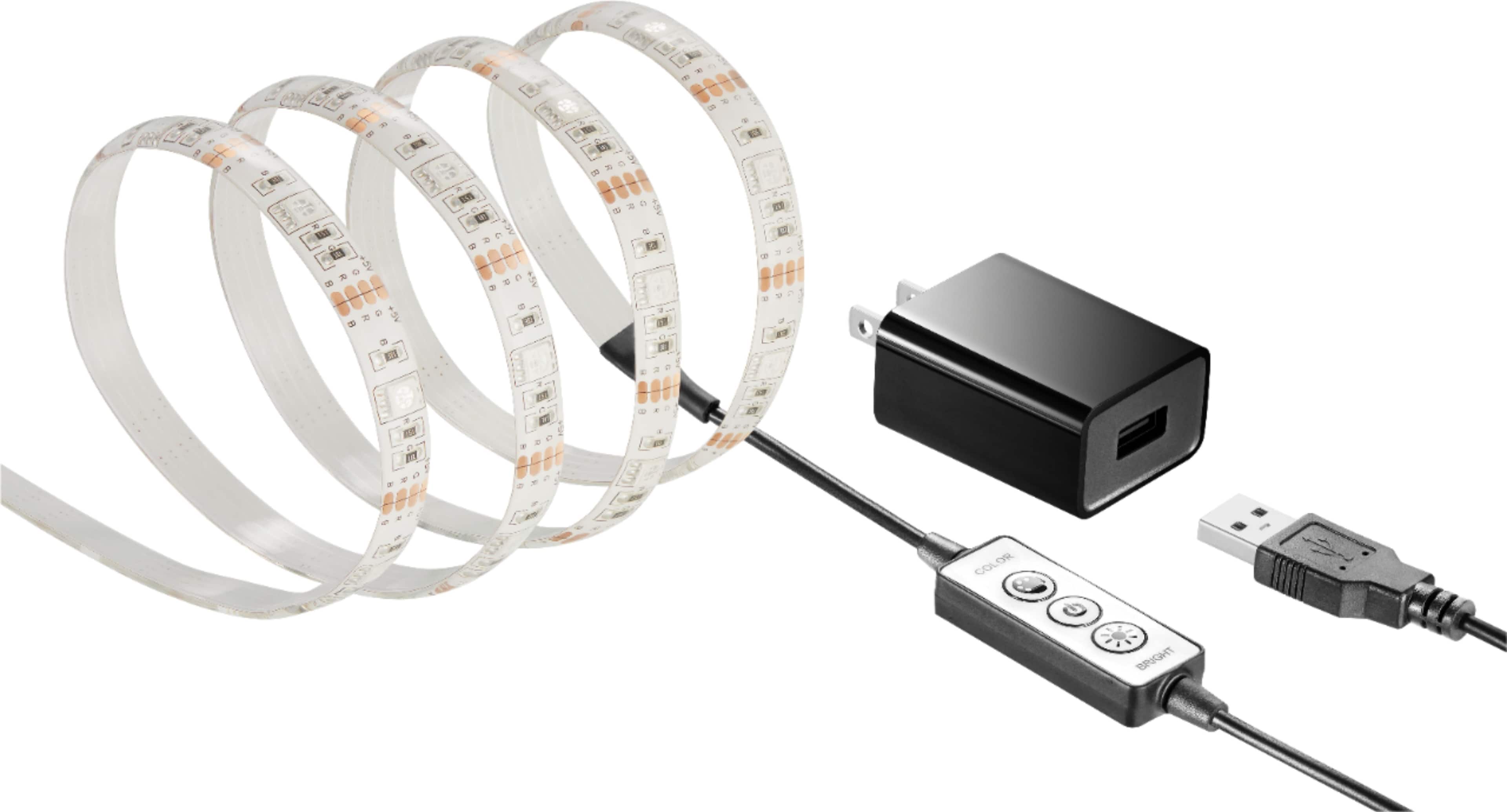 Front. Insignia™ - 8 ft. Multi-Color LED Tape Light - White.