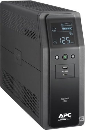 APC - Back-UPS Pro BN 1350VA, 10 Outlets, 2 USB Charging Ports, AVR, LCD Interface - Black