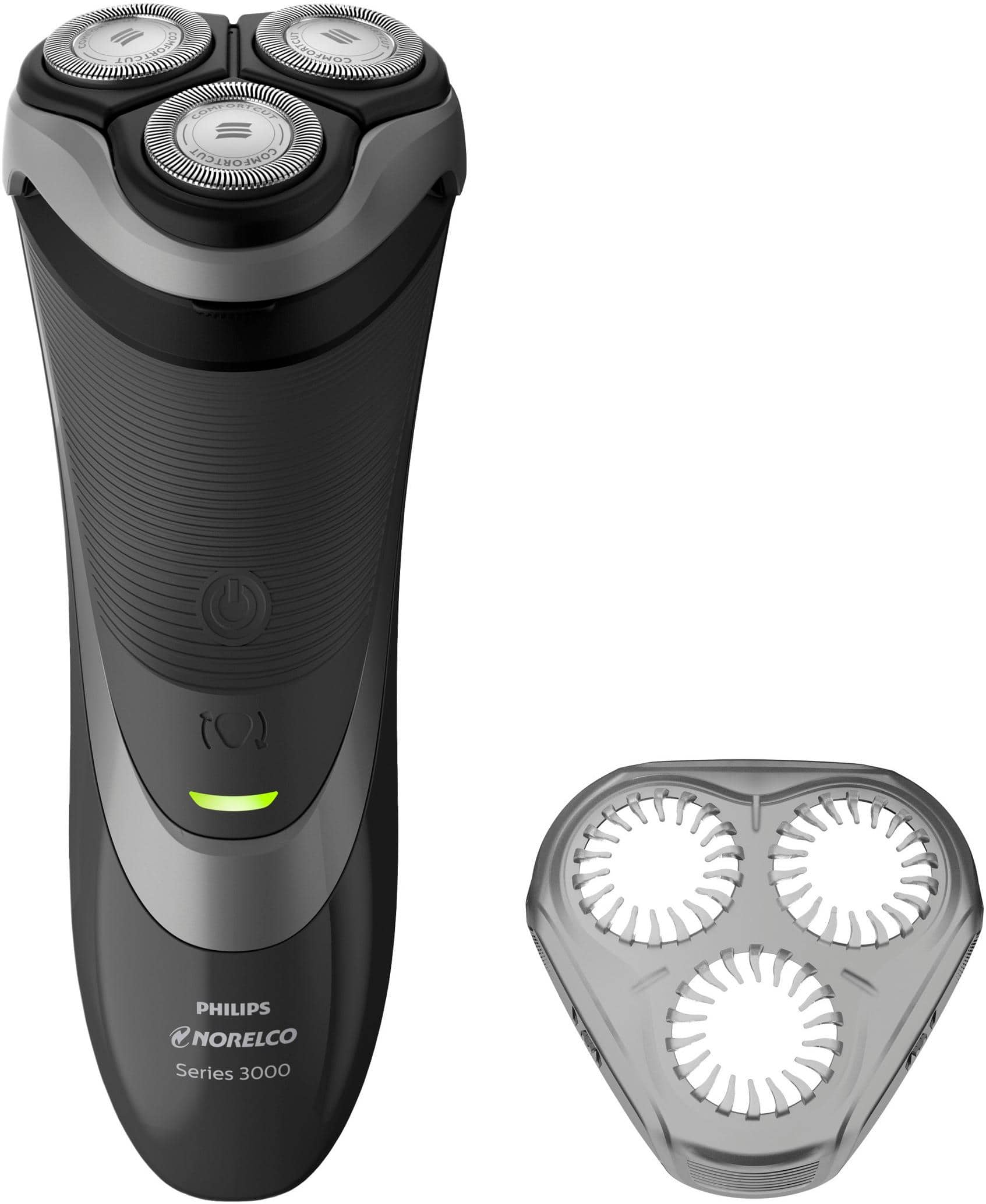 Alt View 12. Philips Norelco - Series 3000 Wet/Dry Electric Shaver - Precision Black/Black Metallic Chrome.